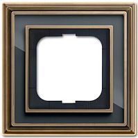 Рамка универсальная ABB Династия 1-м. античная латунь/стекло черное картинка